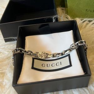 GUCCI STERLING SILVER WITH INTERLOCKING G STERLING 18 MM